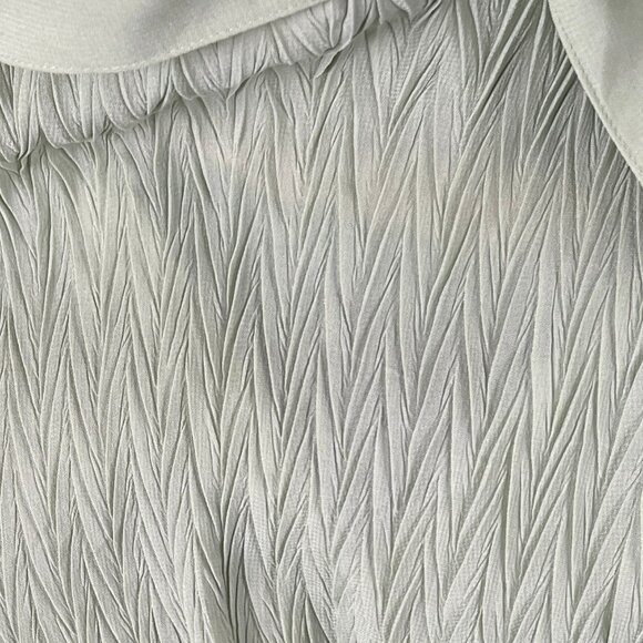 Vintage Pleated Crinkle Texture Oversized Button Up Relaxed Fit Blouse Shirt Top - Picture 6 of 7